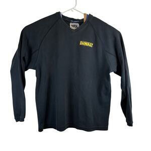 DeWault Back Ribbed Knit Crew Neck Henley Sweatshirt Mens Size Large